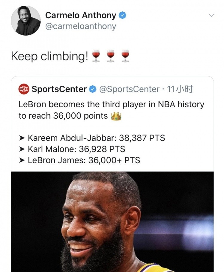  詹姆斯生涯总分突破四万大关  